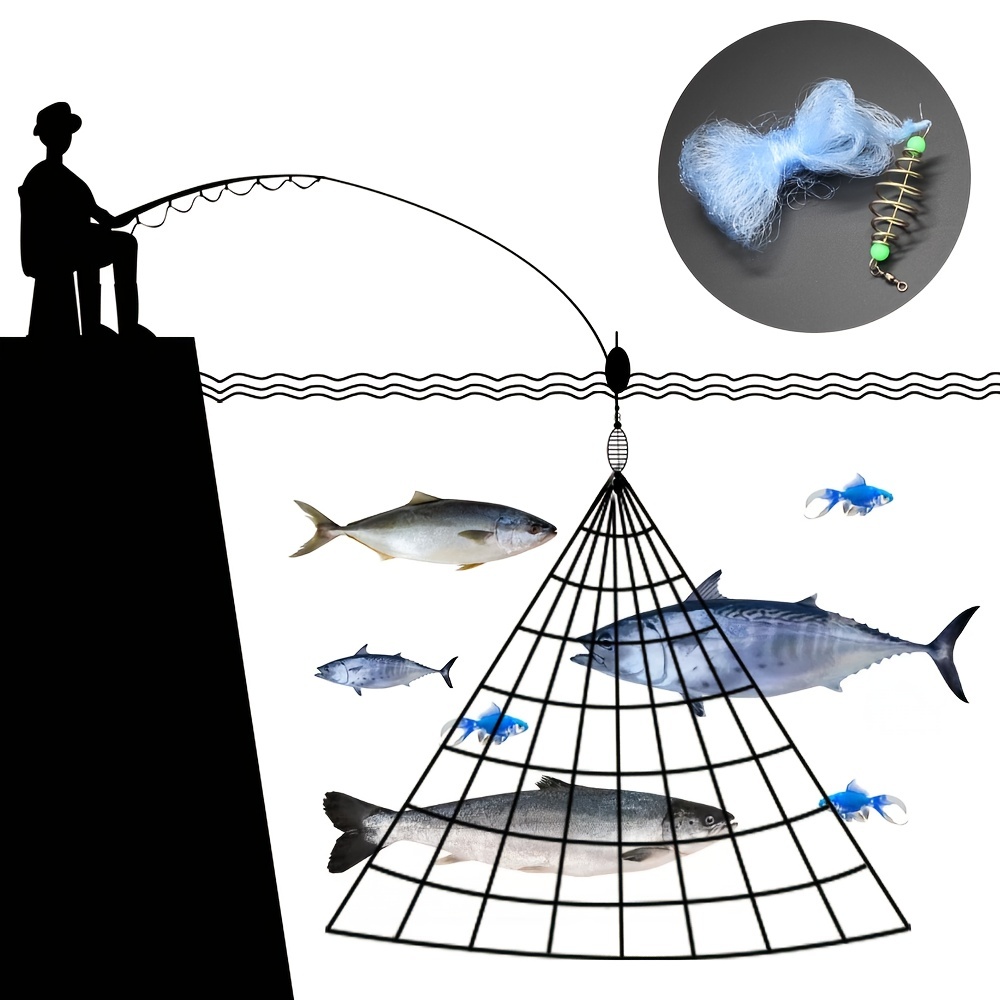 Catch Fish Easy use Foldable 2 ring/3 ring Fishing Net! - Temu