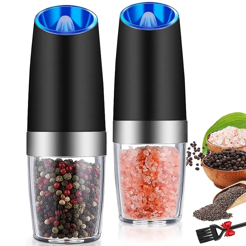 Automatic Salt and Pepper Grinder with LED Light Set Gravity