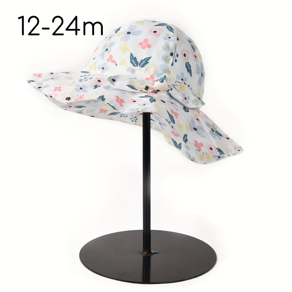 Baby Girl Sun Hat With UPF 50+ Outdoor Adjustable Beach Hat Sun Protection Wide Brim Baby Sun Hat For Kids