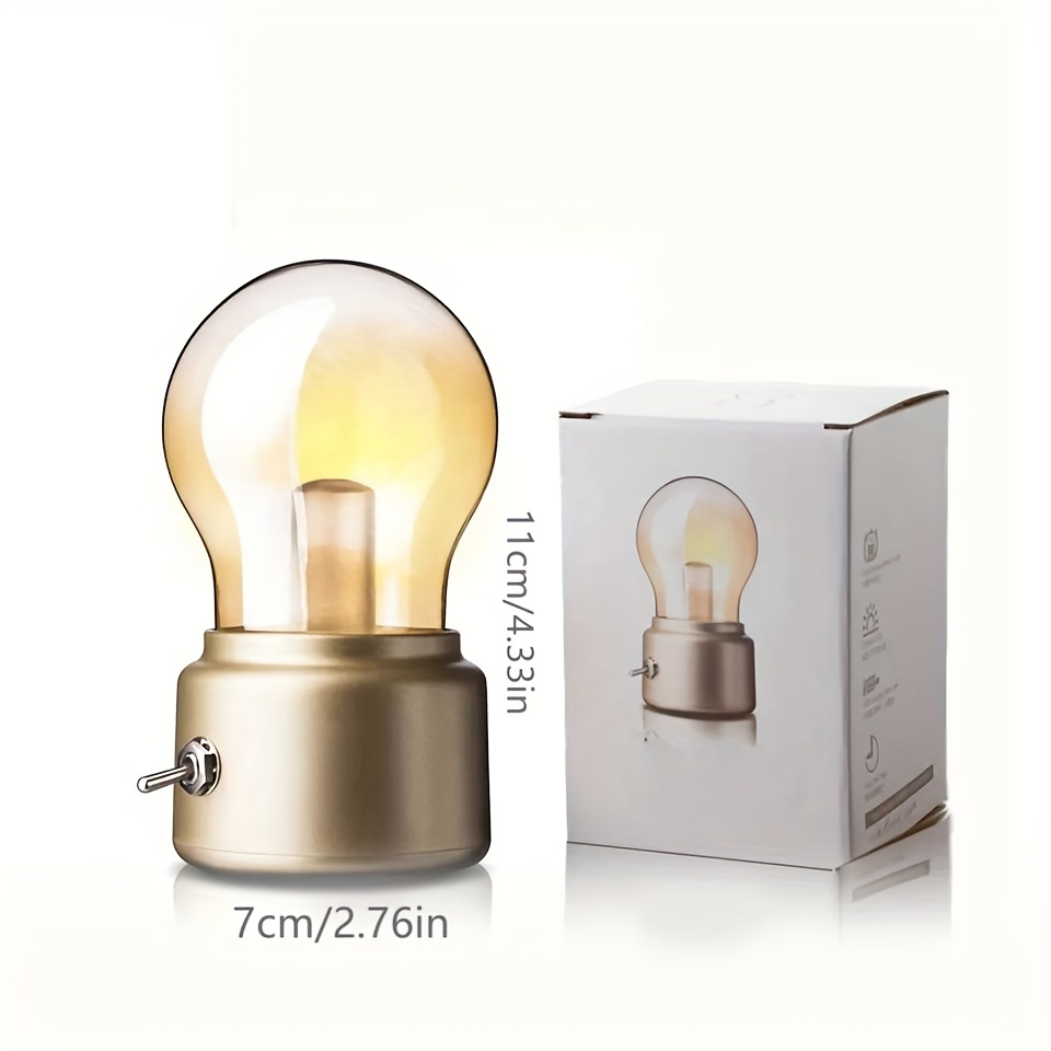 Créative Ampoule Bulb Rétro Usb Rechargeable Sans Fil Led Lumière Blanche  Chaude 2W- Mini Lampe De Table - Lampe De Chevet - [p478] - Cdiscount Maison