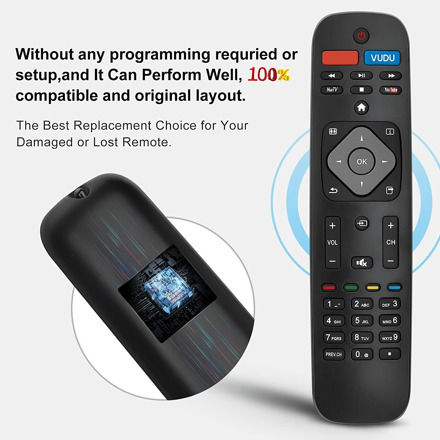  Newest Universal Philips TV Remote Control NH500UP for Philips  LCD LED 4K UHD Smart TVs with Netflix Vudu  Nettv Button :  Electronics