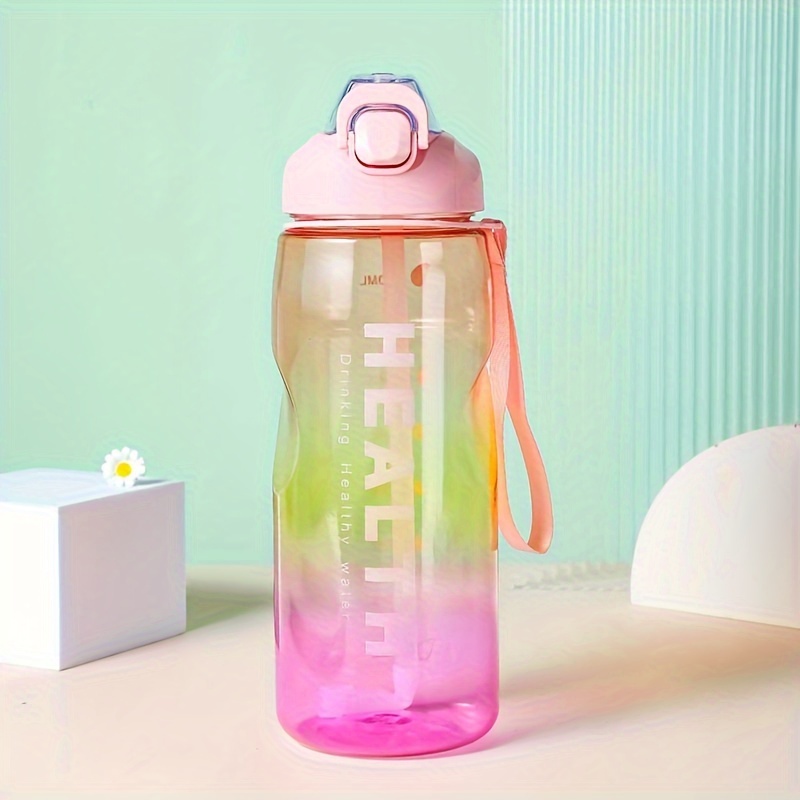 Outdoor Sports Water Bottle, Gradient Color Water Bottle With Time Scale  For Adult Student, Portable Motivational Water Cup With Pop-up Lid, Boys  And Girls Christmas Birthday Gift - Temu