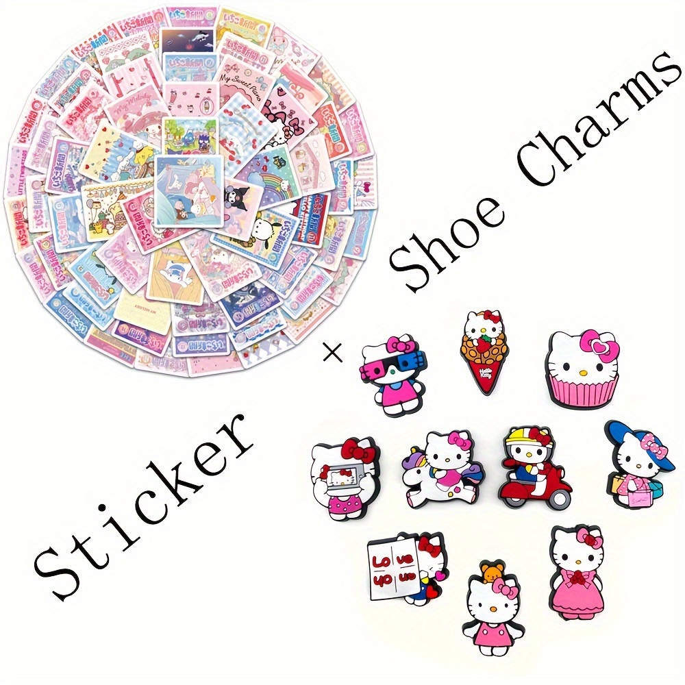 HELLO KITTY Stickers Waterproof Large Kawaii Lot for Laptop Cell Phone 10  PCS