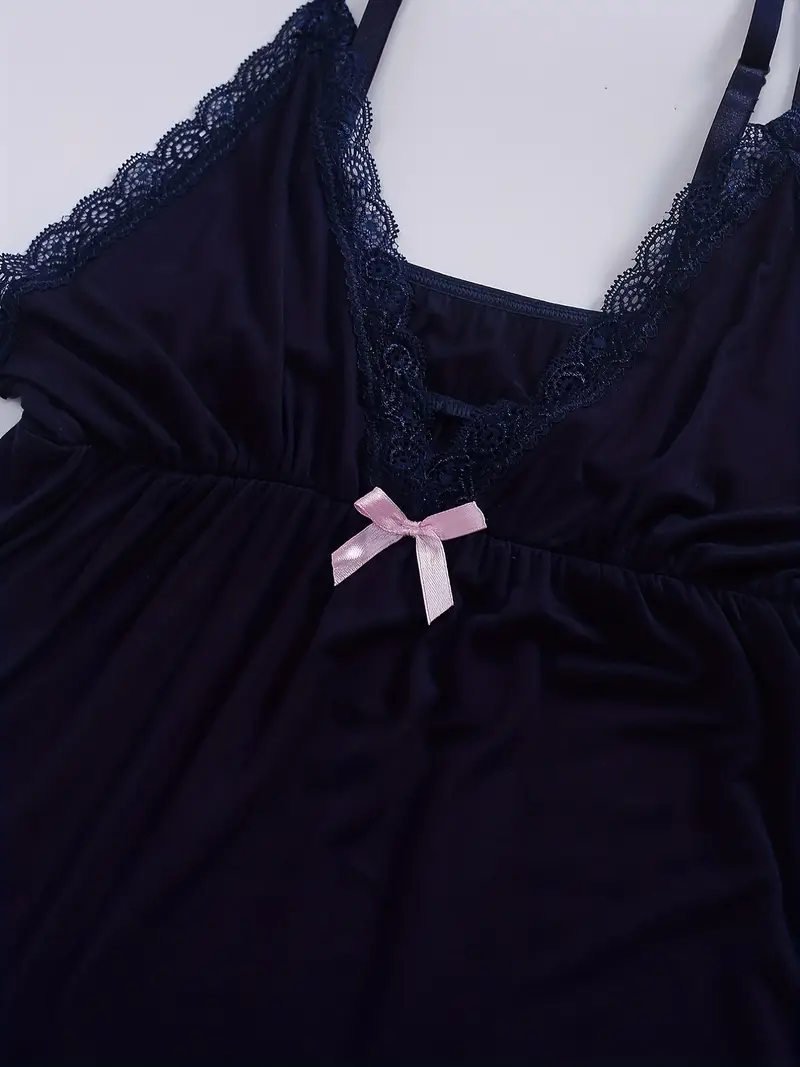 Silk Panties in Black Lace and Dark Blue Silk, Tanga Shape 