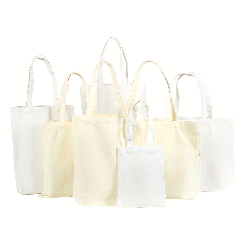Canvas Tote Bag, Blank Unbleached Large Reusable Grocery Bags With