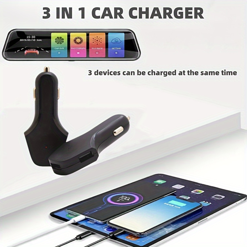 AINOPE Fast Car Charger Adapter, 36W Super Mini USB Car Charger Fast  Charging [with 3.3ft USB C Cable] Dual QC3.0 All Metal Phone Charger Car