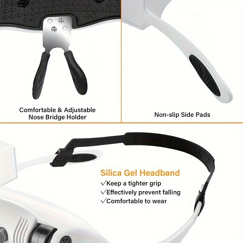 Head-mounted Magnifying Glass With Led Light Jewelry Magnifying