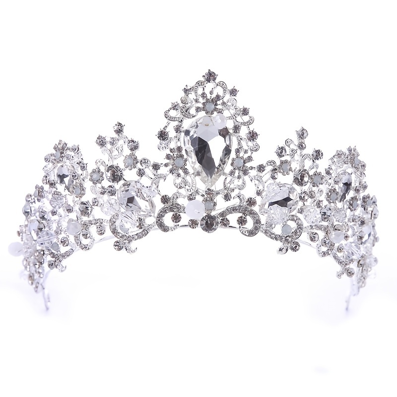 Couronne princesse mariage, bijoux royal cristal Annabelle