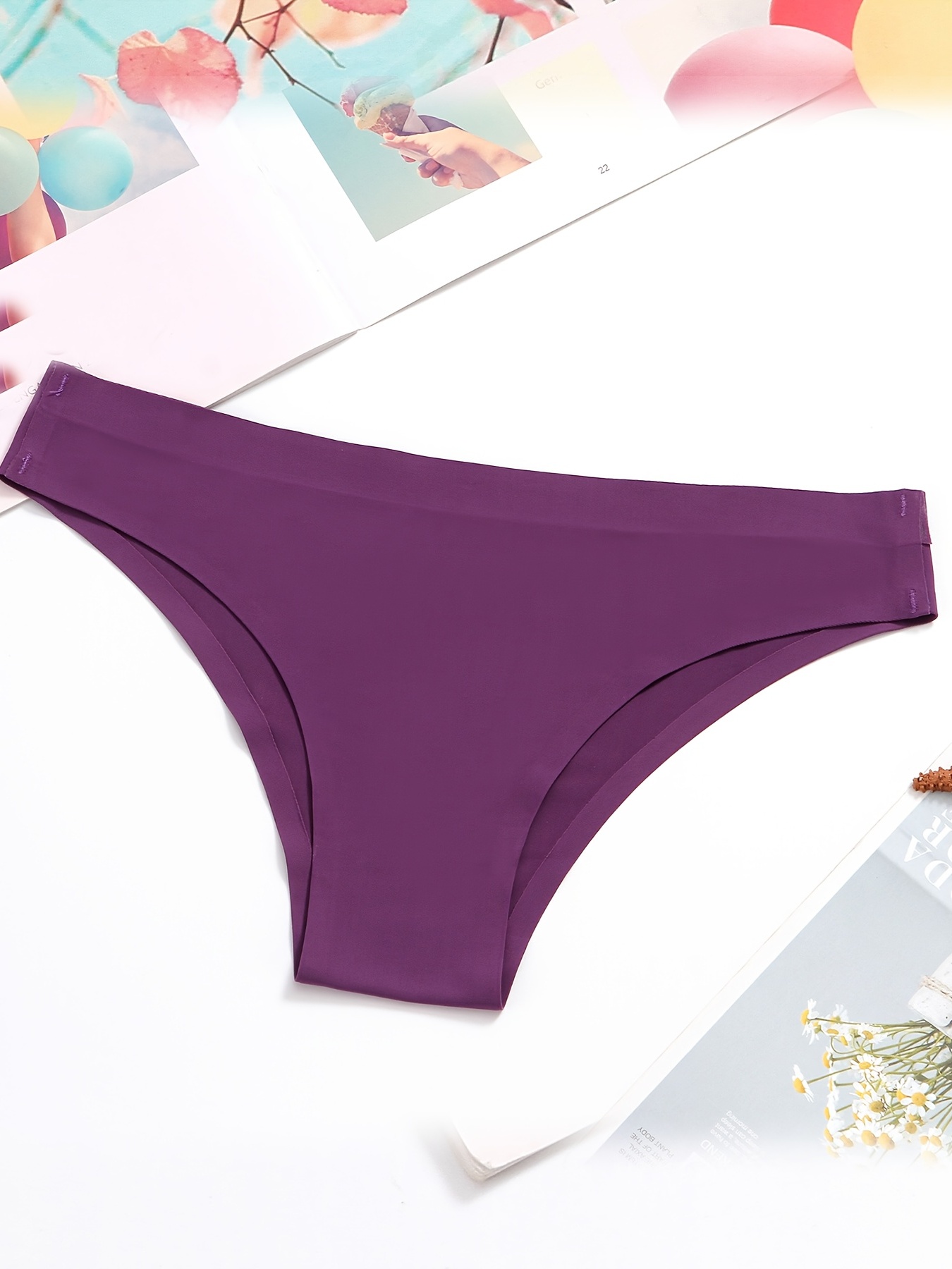Solid Seamless Hipster Panties Comfort Simple Quick Drying - Temu Canada