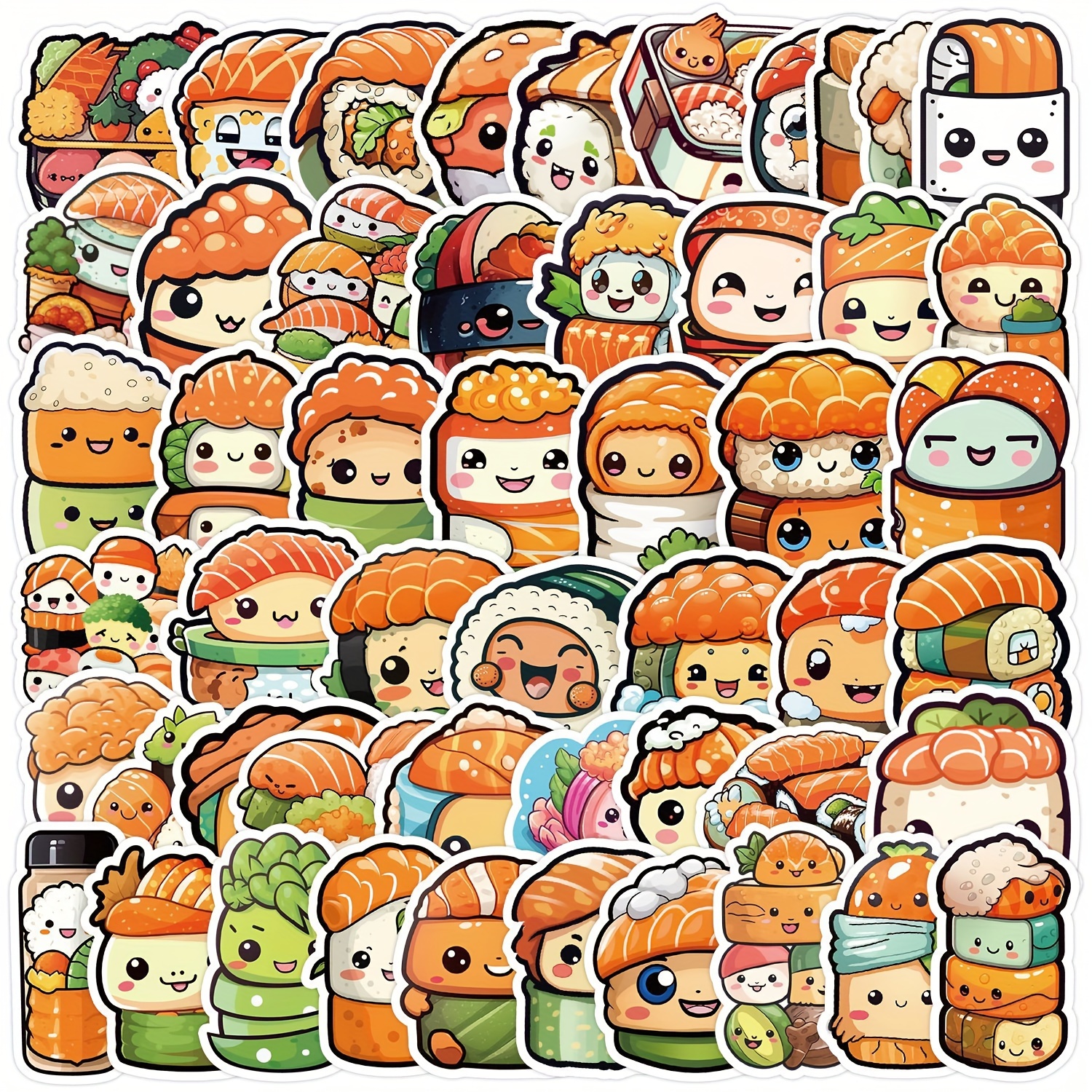 300x Sushi Fish Food Stickers Scrapbooking Laptop Decals, Japanese