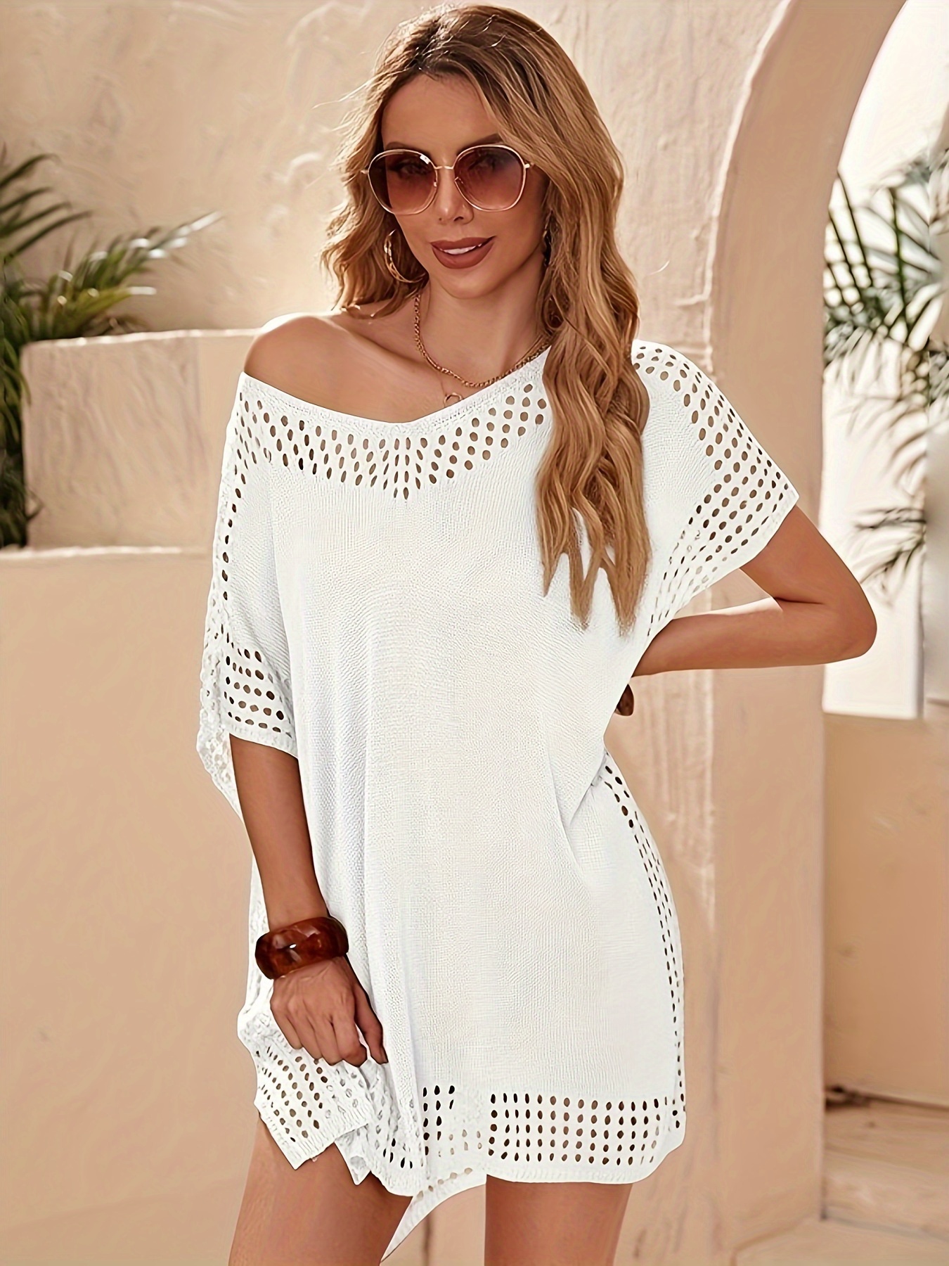 Off-The-Shoulder Cover Up  Plus size beach outfits, Plus size