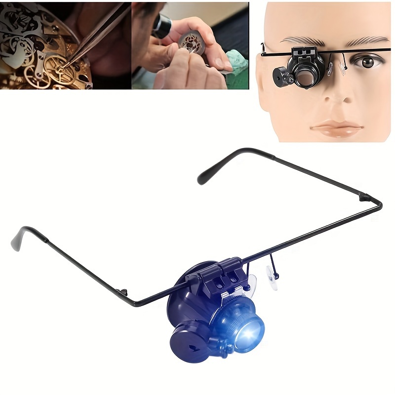 Head-mounted Magnifying Glass With Led Light Jewelry Magnifying