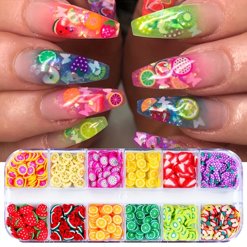 3D Nail Art Charms for Acrylic and Gel Manicure, Slime Fruit Charms (10,000 Pieces)