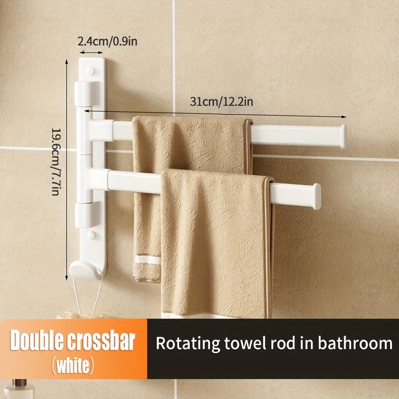 Rotatable Three Rod Towel Rack, Wall Mounted Towel Holder, Towel Drying Rack,  Bathroom Multi-functional Towel Bar, Bathroom Accessories - Temu