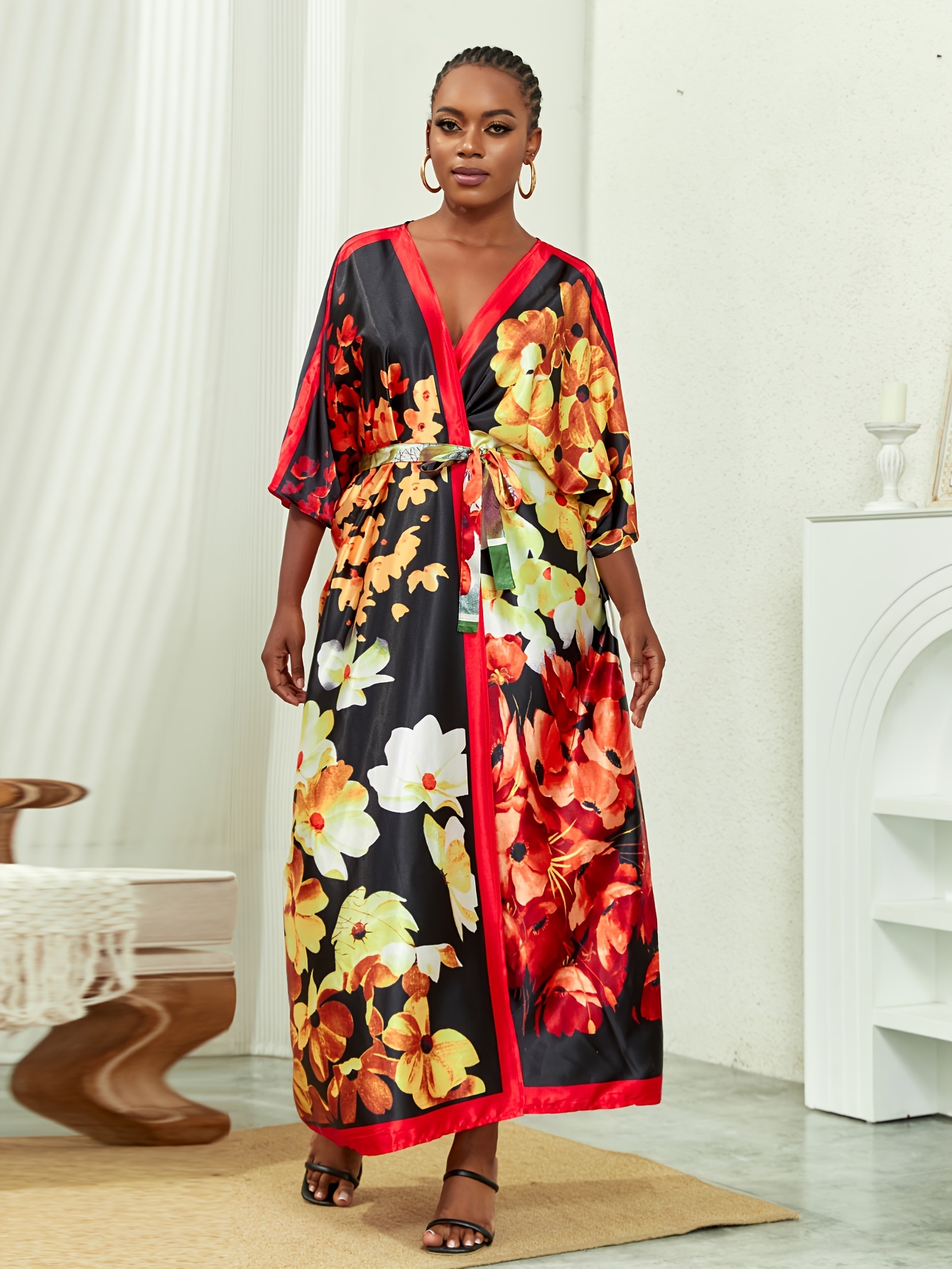 Maxi hot sale belted kimono