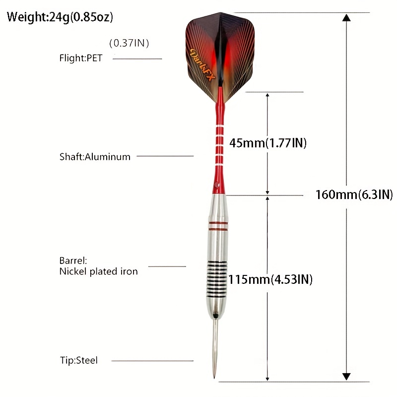 Professional Grade 3pcs 24g Stainless Steel Tip Darts Perfect Indoor  Outdoor Games - Sports & Outdoors - Temu