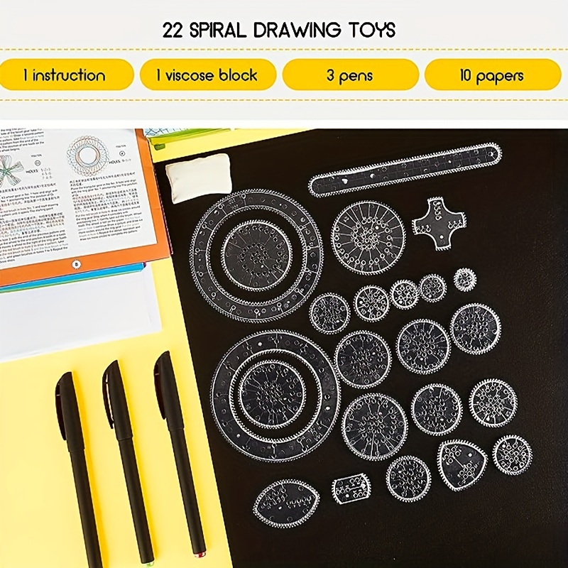 Spiral Art Spiral Drawing Template Painting Ruler Drawing Tool Art Toy Circle  Template for Drawing DIY