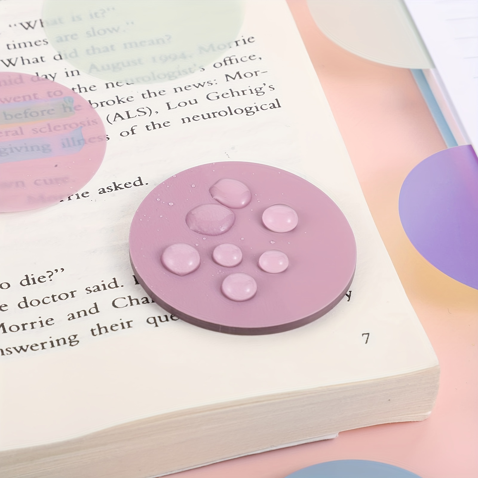 Morandi Cute Round Clear Waterproof Sticky Tabs Translucent - Temu