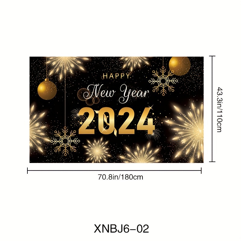 Nouvel An 2024 Or Noir Deconuméro 2024 Happy New Year Bannière