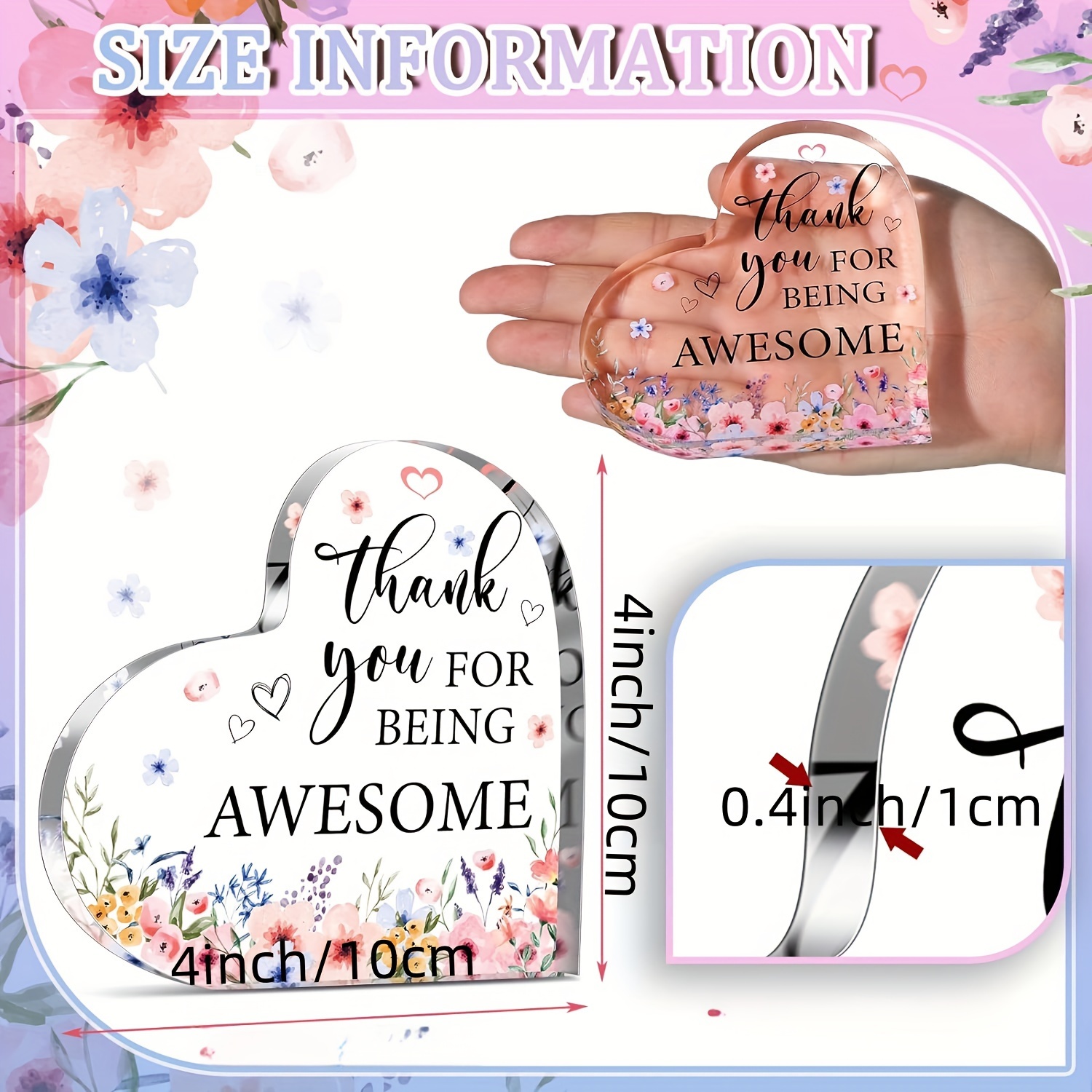 Thank You Gift for Women Inspirational/Coworker Gifts Office Gift for  Colleague Leaving Job/Farewell Gift Acrylic Appreciation Gifts for Friends  Nurse