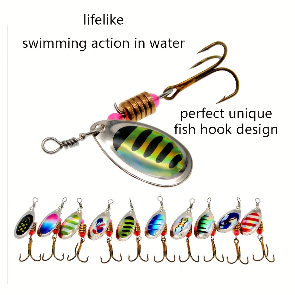 Fishing Lure Kit: Colorful Spinner Baits Metal Spoons Treble - Temu