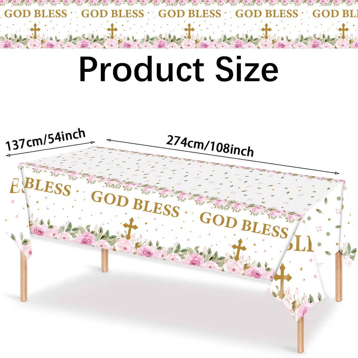 1pc Easter Easter Tablecloth Prayer God Gathering Disposable Tablecloth  Holiday Party Decoration Tablecloth Background 54 108inch - Home & Kitchen  - Temu