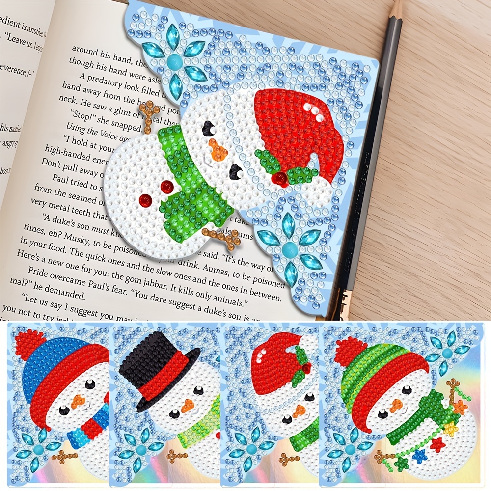 4PCS Special Shape+Round Diamond Painting Bookmark Kits Kits (Christmas  Series)