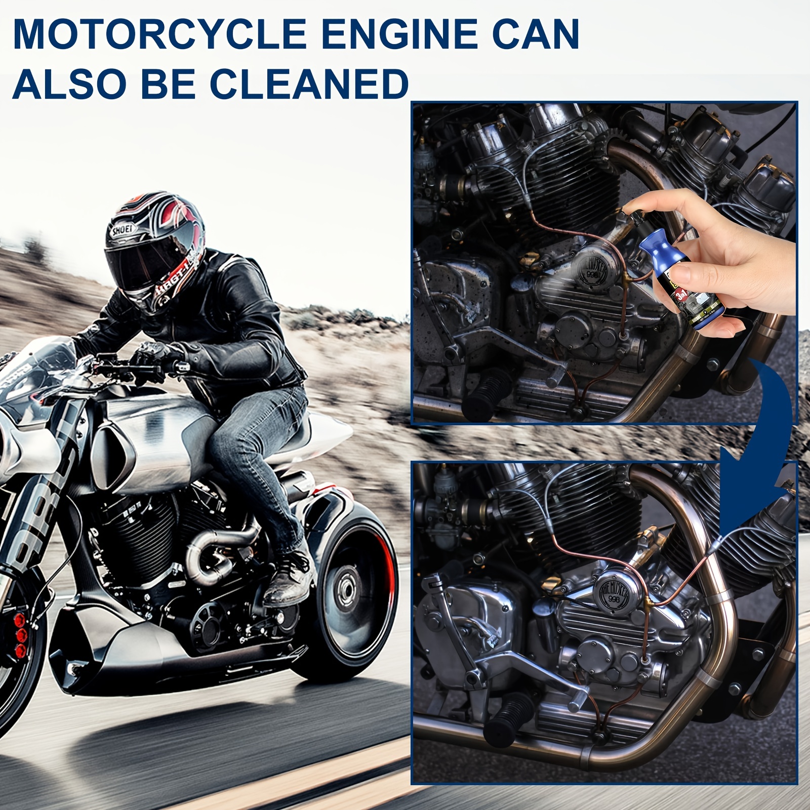 Car Engine Cleaner, Motorcycle Engine Cleaning Engine Degreaser Spray,  Automobile Motorcycle Engine Disassembly Free External Oil Cleaning  Accessaries