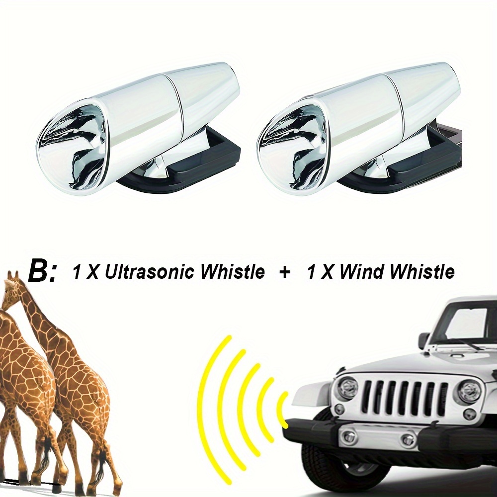 4pcs Black Ultrasonic Car Alert Whistle Warning Animal Deer