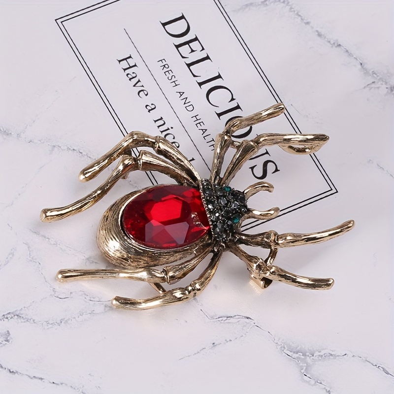 Vintage brooch spider, signed - Gem