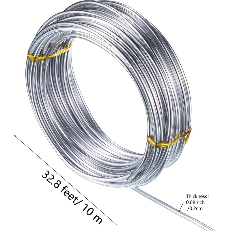 WellieSTR 590 Feet/180M White Aluminum Wire 12 Gauge/2mm Bendable Anodized  Metal Wire for Sculpting,Jewelry Making, Armature Making, Wire Weaving and