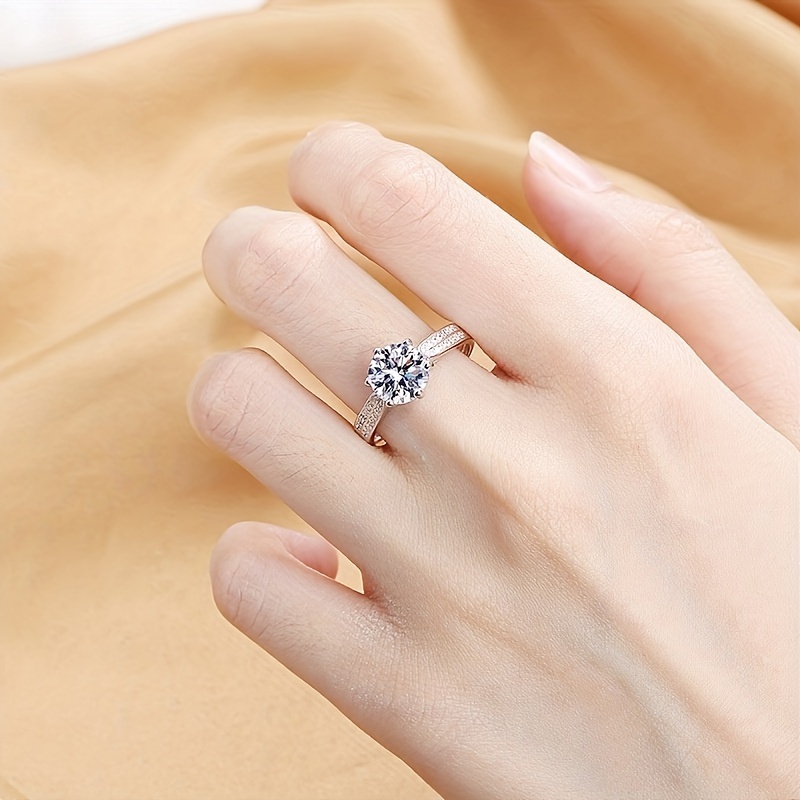 2 Carat Round Cut Moissanite Star Queen Engagement Ring