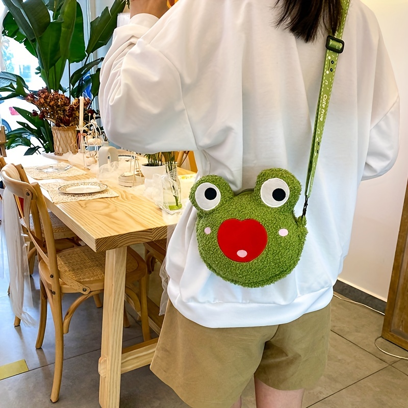 Cute And Ugly Frog Doll Messenger Bag Girl Heart Shoulder Messenger Bag  Cartoon Plush Bag