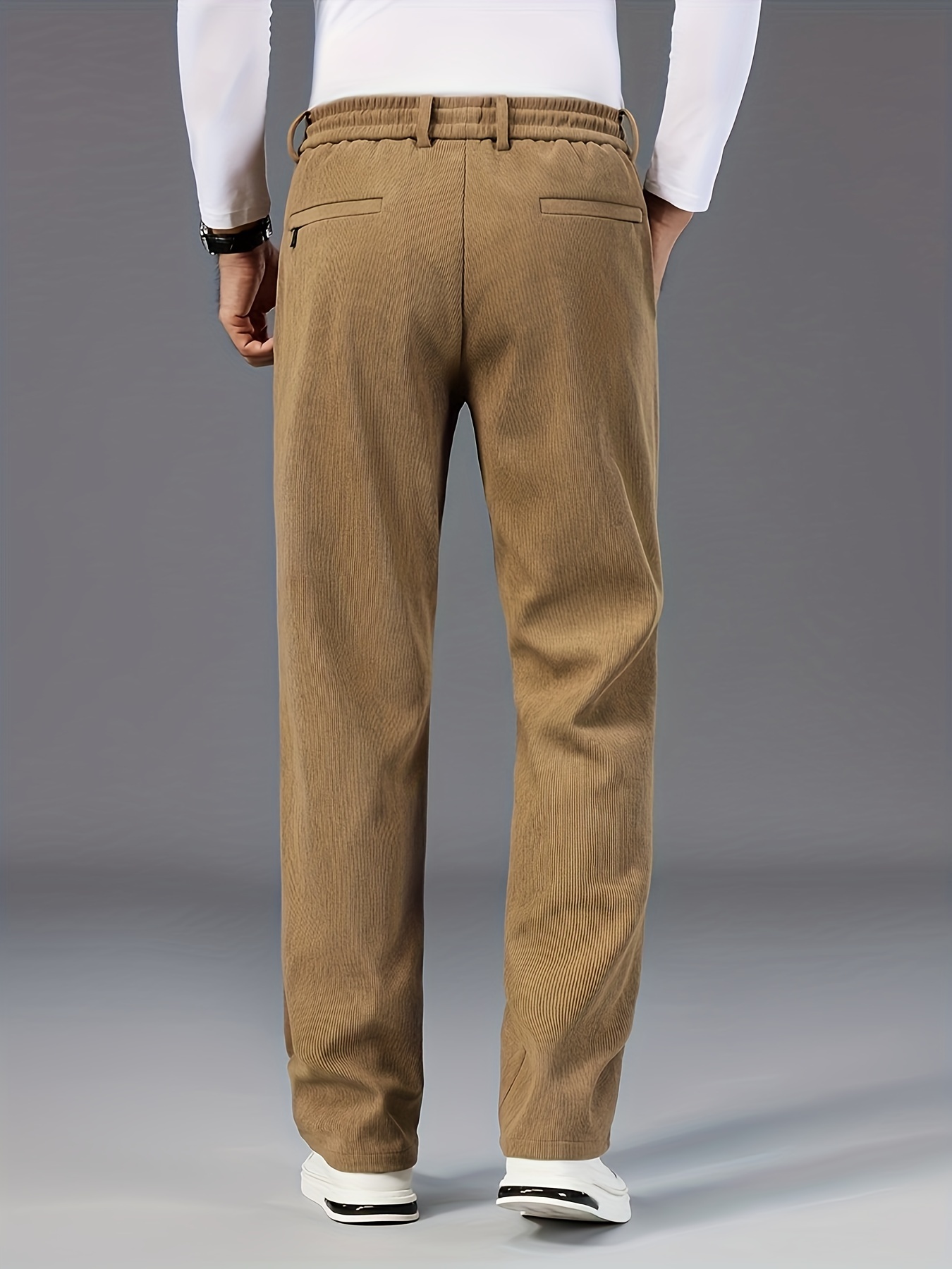 2023 Men's Winter Solid Wool Corduroy Pants Fashion Plus Size Casual Pants
