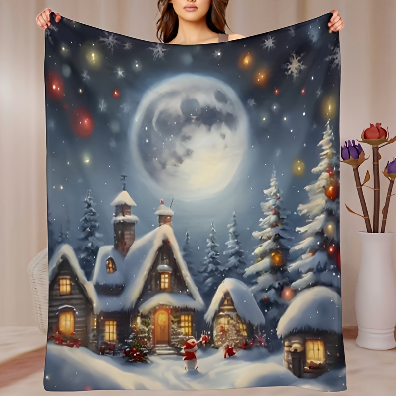 White Christmas Snow Cover Blankets Soft Thickened Plush - Temu