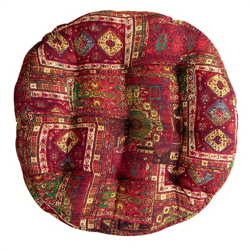 1pc Bohemian Style Thickened Floor Cushion Seat Vintage Moroccan Tatami  Floor Pillow For Meditation Home Decor Round Design For Living Room Bedroom  Of