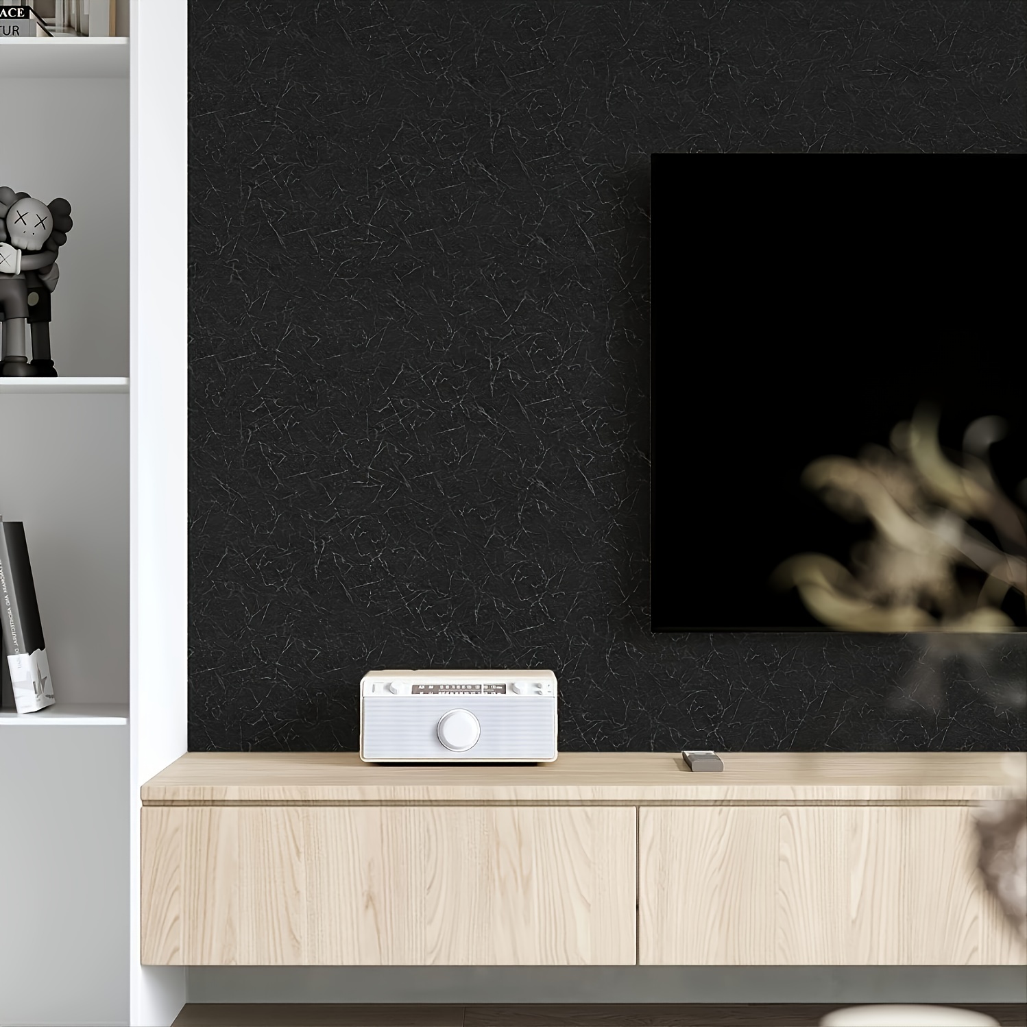 transform your bedroom with 1pc black silk wallpaper peel stick waterproof embossed