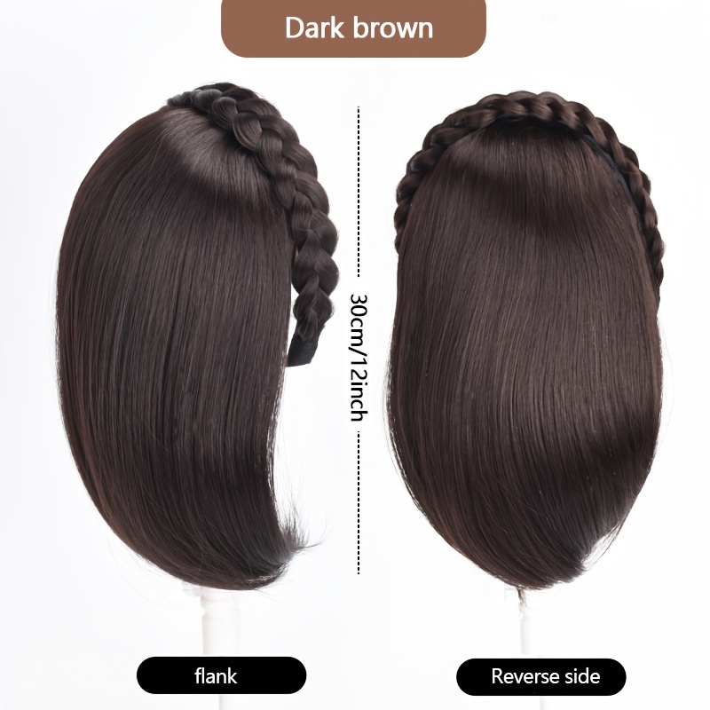 Straight Hair Headband Half Wig Hidden Seamless Hair Temu