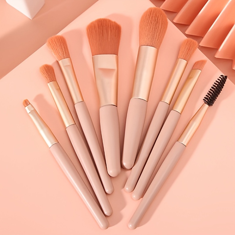 8pcs Travel Makeup Brushes Soft Synthetic Bristles Beauty Tool