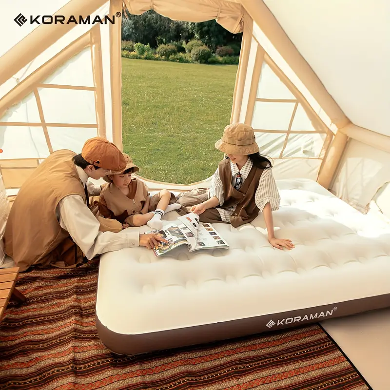 Cama inflable portátil para acampar KORAMAN: bomba de alta velocidad, cama  cómoda para el hogar, camping y viajes: ¡perfecta para el domingo del Super