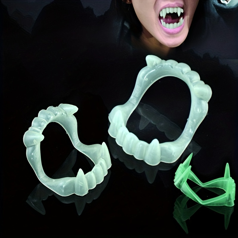 Glow-in-the-dark vampire teeth