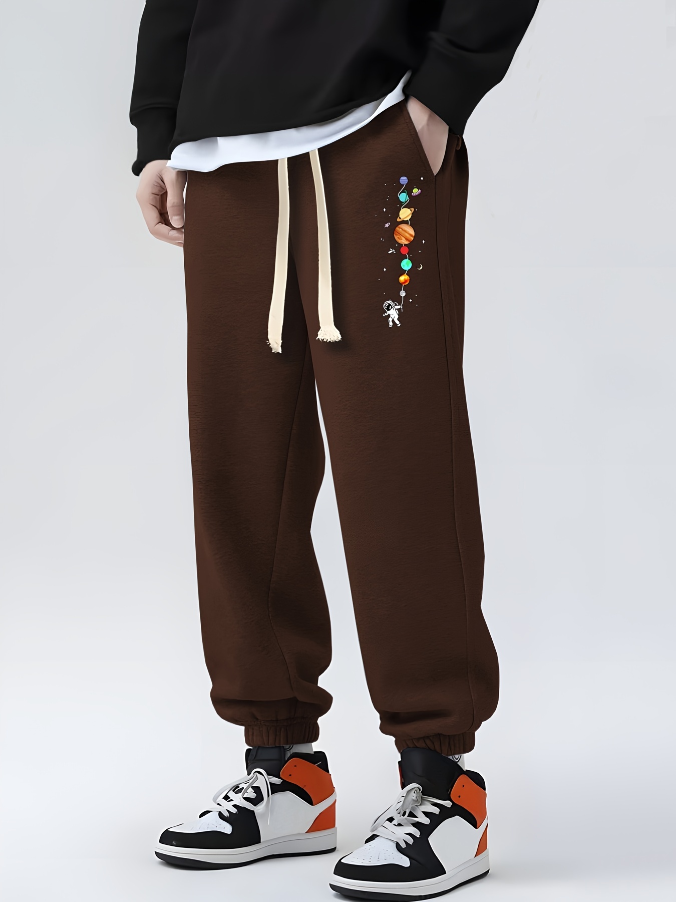 Astronaut & Planet Sweatpants Men's Casual Joggers