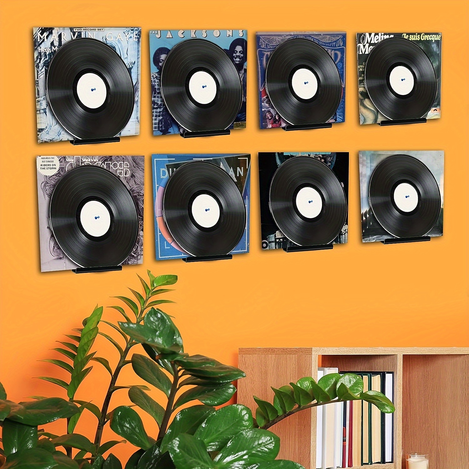 10pcs Vinyl Record Display Shelf Wall Mount Minimalist Acrylic Vinyl Holder  Wall Record Wall Display Stand For Albums CD