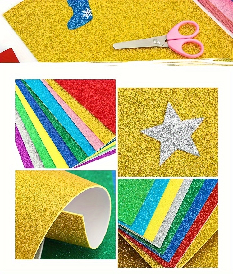 Powder Glitter Without Adhesive Eva Foam Paper Sponge Sheet - Temu