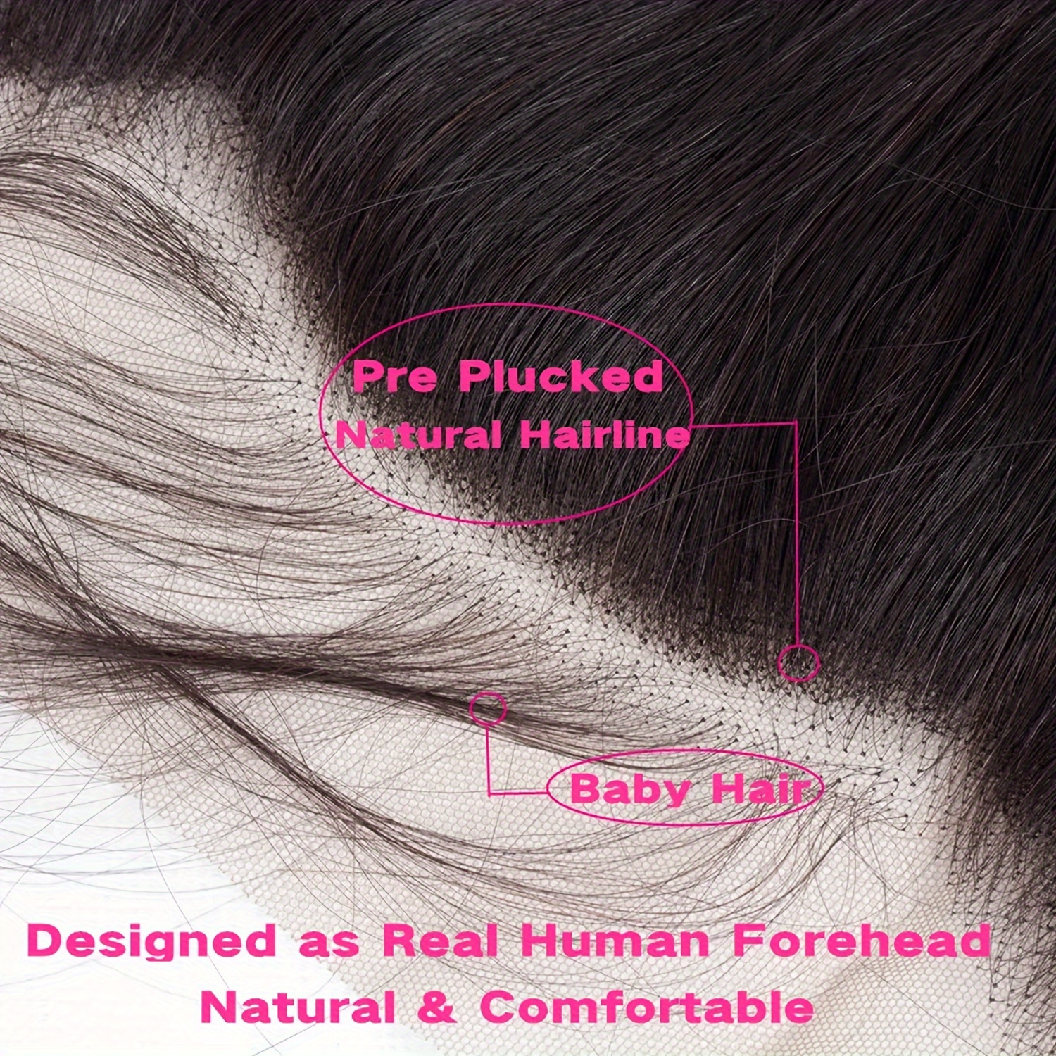 T13x6 Lace Frontal Closure Middle Part Straight Ear To Ear Brazilian 100%  Human Hair For Women Transparent Lace With Baby Hair Pre Plucked Virgin Hair