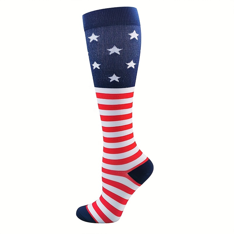 American Flag Calf Socks Knee High Compression Sports Stockings