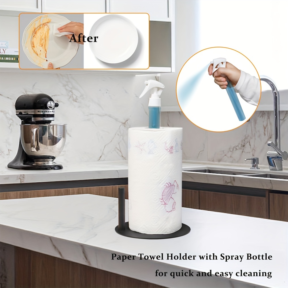 Toilet Paper Holder With Spray Bottle, Under Cabinet Paper Towels Rack With  Sprayer Inside Center, Hanging Wall Mounted Tissue Roll Holder For Kitchen  And Bathroom, Bathroom Accessories - Temu