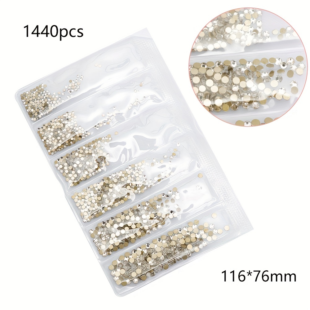 735pcs,Nail Rhinestones For Nails,AB Crystals Gemstones For Nails,Flat Back  Half Round Nail Art Rhinestones For DIY Or Nail Salon