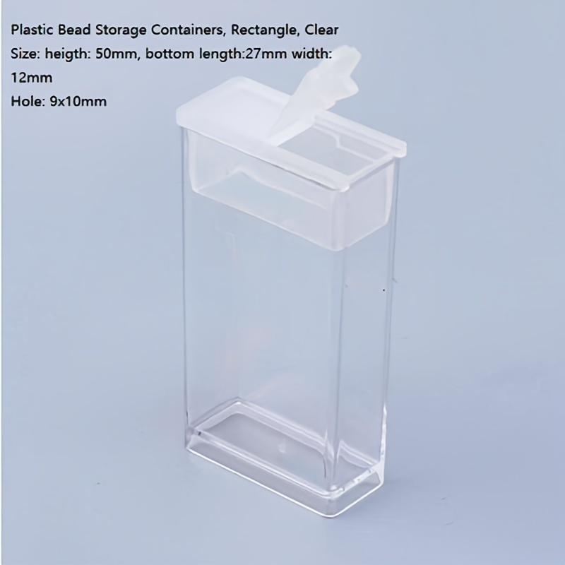 64pcs Clear Plastic Flip Top Containers For Seed Beads Storage Box