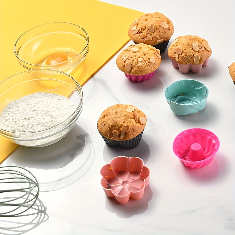 Muffin Cup Cake Mold Flower Shaped Muffin Cup Mold Silicone - Temu